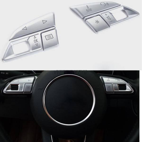 車のステアリングホイールのボタントリムカバー ステッカー アウディA4L/A6L/A3/Q5/Q3/Q7/S3/ S5/ S6/ S7/ RS5/ RS7 /S