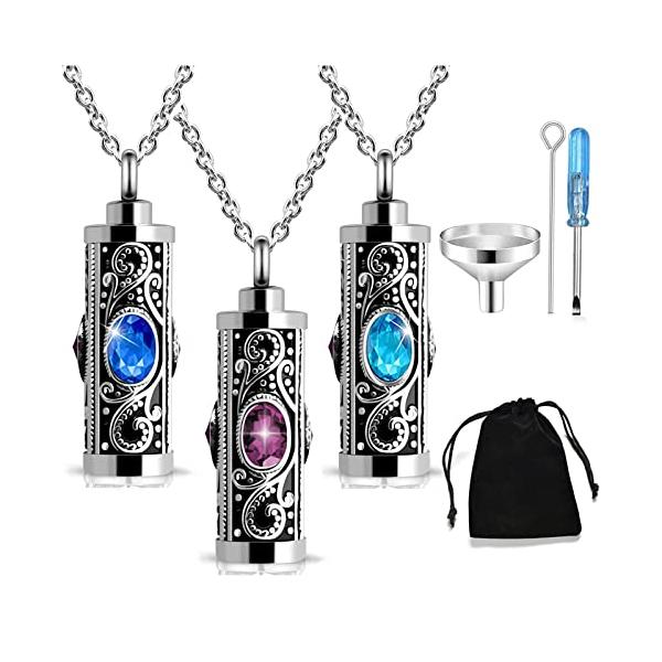 3ピース 円柱骨壺ネックレス