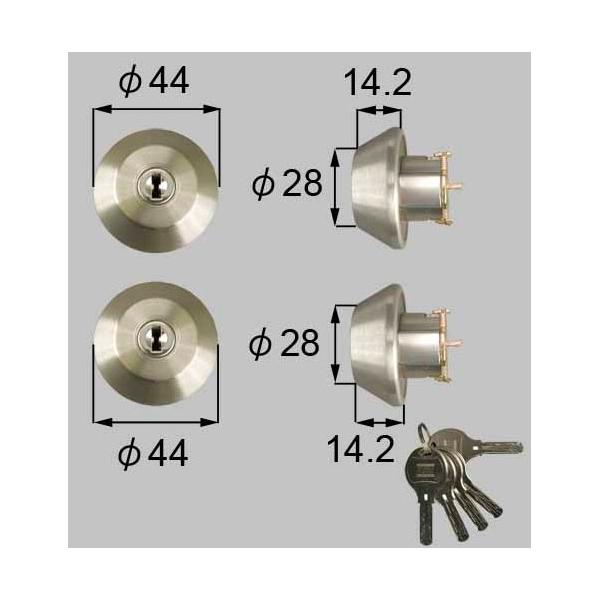 商品コード : DDZZ4022（ユーシン ＷＮシリンダー）色 : シルバー内容物 : 本体×２、キー×５