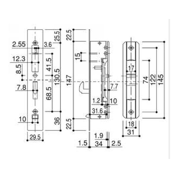 YKK AP HH-3K-11457 YKKAP 召合せ 内締り錠 内部サムターン