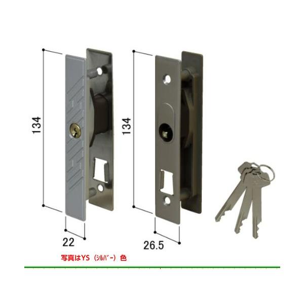 部品コード HHW-HHJ0432材質 アルミＤＣ、ステンレス他梱包内容 外部シリンダー錠，取付ねじ，子鍵3本(内錠は既存をご使用ください）色　ＣＨ：ステン ＤＧ：ダークグレイ ＹＢ：ブロンズ ＹＳ：シルバー ＹＷ：ホワイト適用商品店舗引戸...