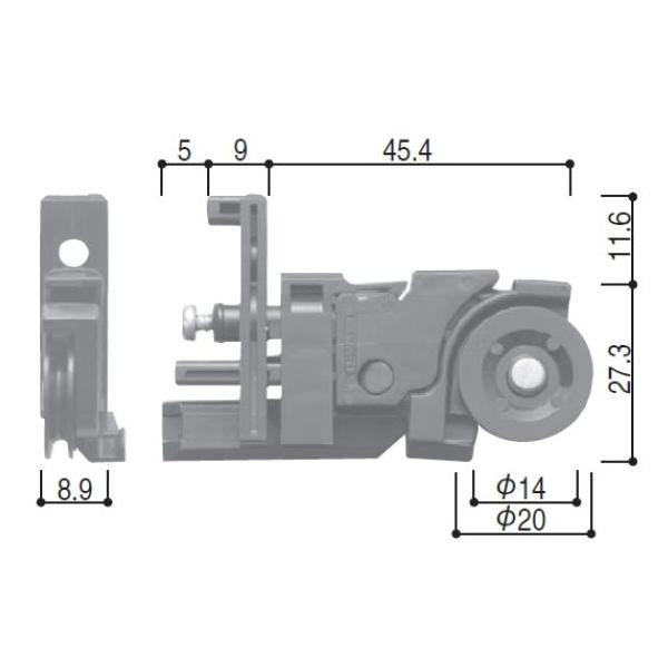 YKK AP HHT-XMH1 網戸用戸車 YKK スライド網戸XMH、XMJ（外付