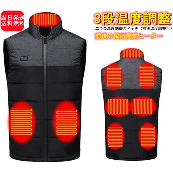 【３段温度コントロール+操作簡単】操作簡単 、３段の温度(高(赤)、中(白)、低(青)を自由変換でき、３秒長押して加熱開始、クリックするたびにモードチェンジ、 ３秒長押して加熱停止の簡単操作、外部環境と服の状態によって自由に調整可能、いつで...