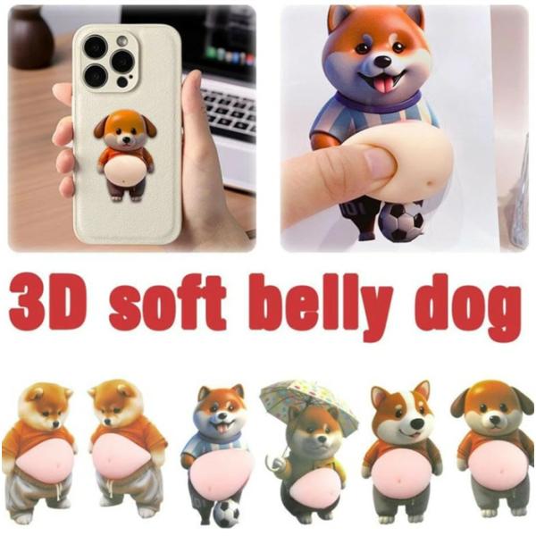 【3D 柔らかい触感 × ぷにぷく動作】デブ犬の愛らしいデザインに 3D 立体構造を採用し、マシュマロのようなふわふわ、もちもちの柔らかさを実現しております。お腹の部分を押すとぷくぷくと可愛く動き、指先で触れるたびに治愈感を感じられ、ストレ...