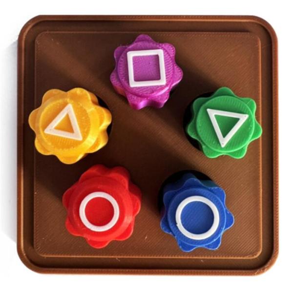 コンギ 韓国 ゲーム コンギ遊び おもちゃ Gonggi 三角形 四角形 石拾いゲーム 韓国ゲーム 石キャッチゲーム サイコロ 韓国 伝統遊び 遊びゲーム　3Dプリント