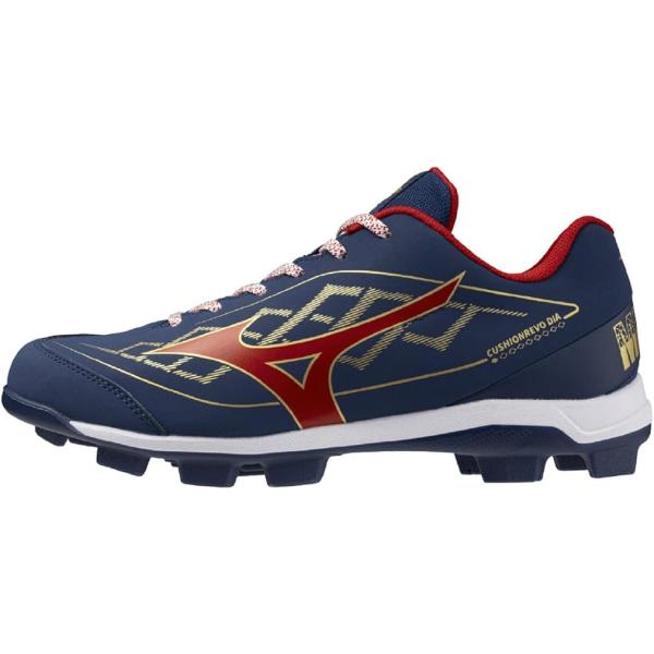 【ミズノ】ポイントスパイククッションレボダイア　野球スパイク/金具スパイク/MIZUNO (11GP2620) 29 ネイビー×レッド×ゴールド