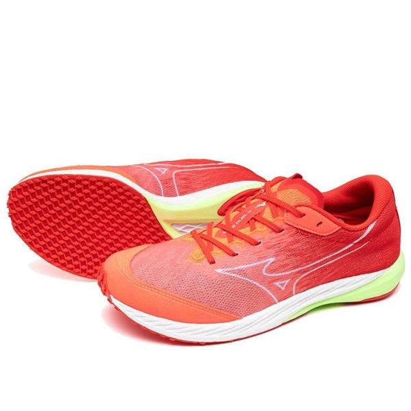 【ミズノ】WAVE DUEL 4 ウェーブデュエル/ランニングシューズ/MIZUNO(U1GD2550) 31 オレンジ×ホワイト×イエロー