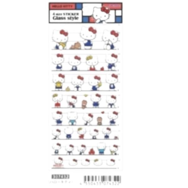 [Release date: March 15, 2026]サンリオ 4サイズステッカー Glass style ハローキティ【サイズ】約H205×W95×D4mm【材質】PVC