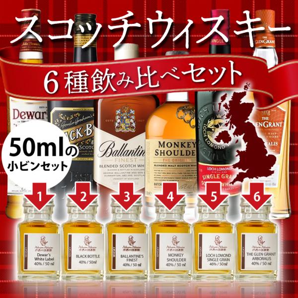 送料無料 スコッチウィスキー50ml小瓶×6点飲み比べセット 誕生日 送料無料 スコッチウィスキー50ml小瓶×6点飲み比べセット 誕生日