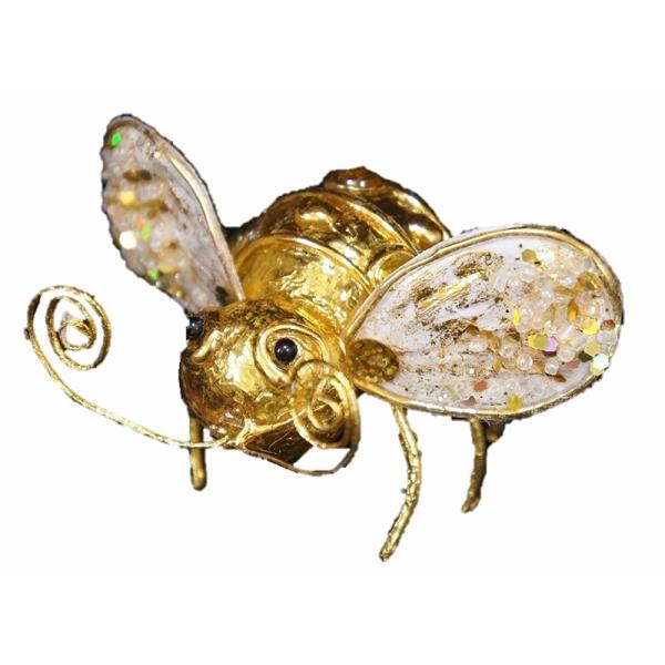 クリップ ミツバチクリップ BEE ツリーオーナメント クリスマスグッズ オーナメント ノエル 人形 ドール 昆虫 蜂 ハチ ゴールド アイボリー