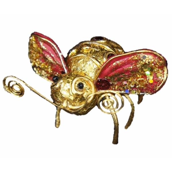 クリップ ミツバチクリップ BEE ツリーオーナメント クリスマスグッズ オーナメント ノエル 人形 ドール 昆虫 蜂 ハチ ゴールド レッド