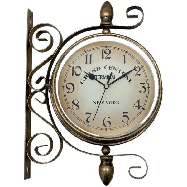 ステーションクロック 壁掛け時計 両面時計 アンティーク 57101WC 時計 両面掛時計 掛時計 両面文字盤時計 壁掛け時計 駅舎時計