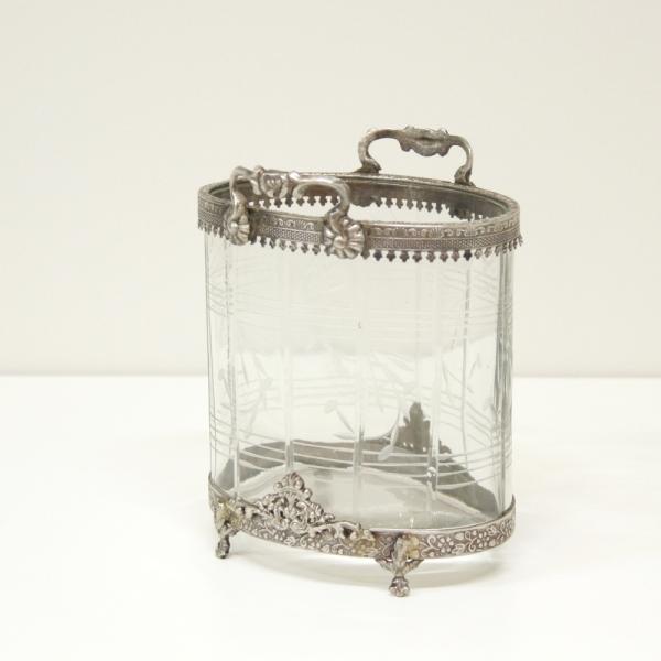 小物入れ ガラス 真鍮 シルバー アンティーク クラシック 87154GS-SV 小物入れ ガラス 真鍮 シルバー アンティーク クラシック 87154GS-SV