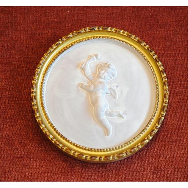 お姫】大きめ 木製 額縁 絵 ピンク×ゴールド ロココ 円形