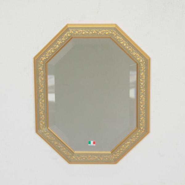 ウォールミラー おしゃれ 鏡 壁掛け 八角形 隅切り 木製 ミラー OT・GD