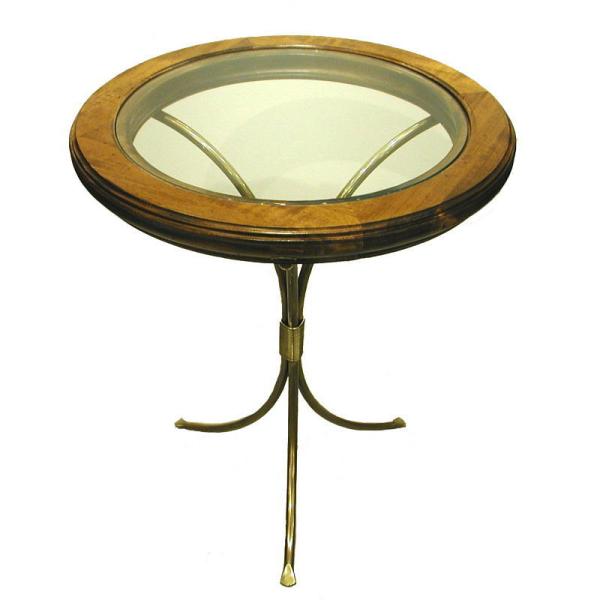 アスプルンド真鍮円形テーブル ハンドル付きアンティークデザイン 丸