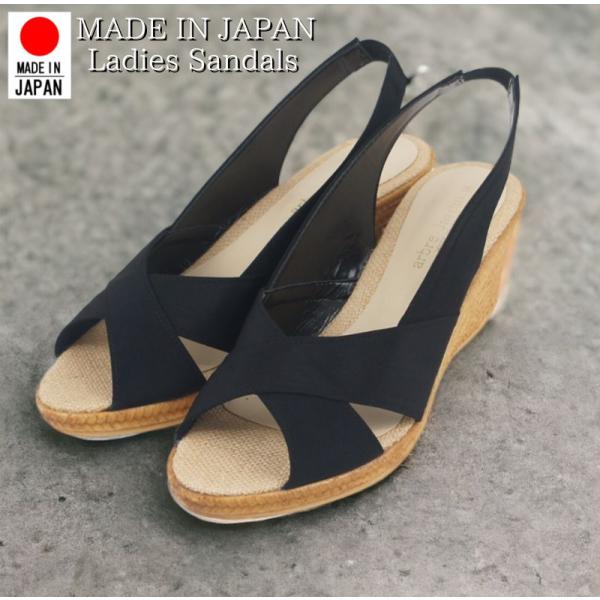 サンダル レディース ストラップ 日本製 ウエッジ ヒール ソール ぺたんこ フラット 痛くない やわらかい 軽い 夏 nc6901