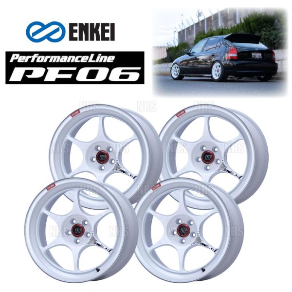 ENKEI エンケイ PF06 (M/W マシニングホワイト/リアフェイス) 10.0J x 18インチ +38 PCD114.3 5穴 4本セット (PF06-E024-MWH-4S