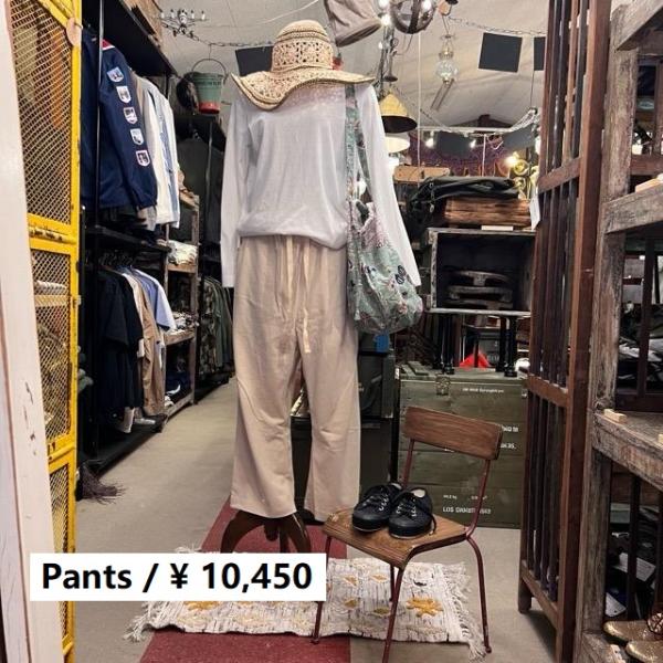 ICHI（イチ） ヘビー 天竺 ワイドパンツ ファッション レディース