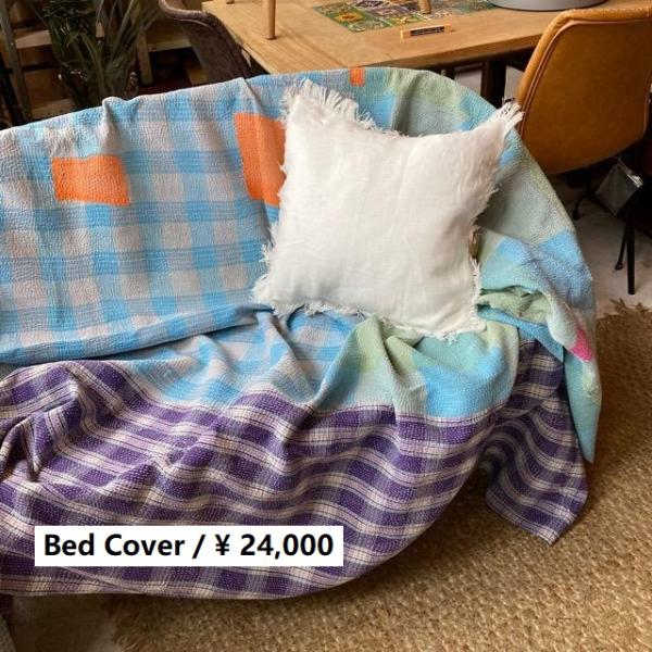 インドカンタキルト　ベット、ソファーカバー ラリーキルト カンタキルト ベッドカバー ソファカバー マルチ