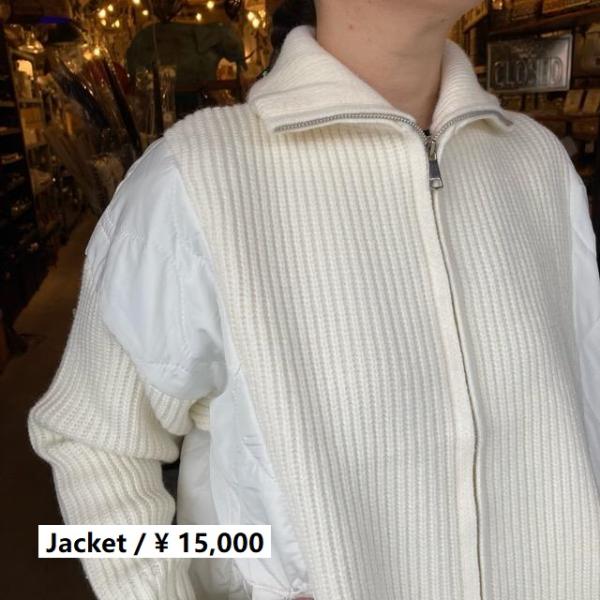 TOPANGA Lady's キルティング×ニットジップジャケット ホワイト : 輸入