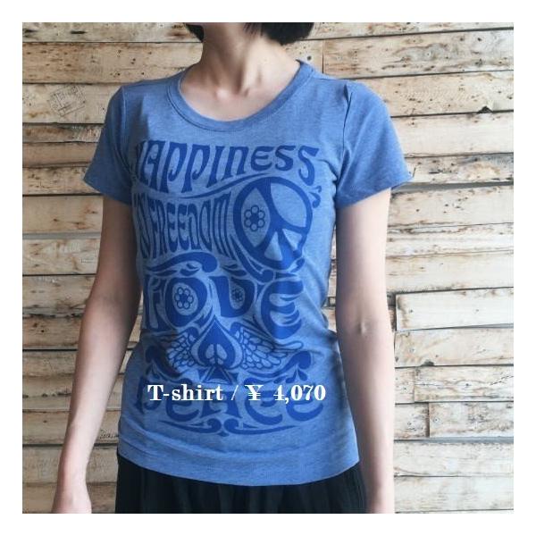 ハンドプリントTシャツ LOVE&PEACE : 輸入雑貨屋 BON ETO Vikings