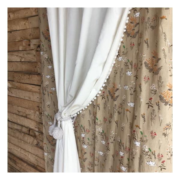 カーテン cotton TOPANGA Homefurnishing コットンベルベットポンポンカーテン