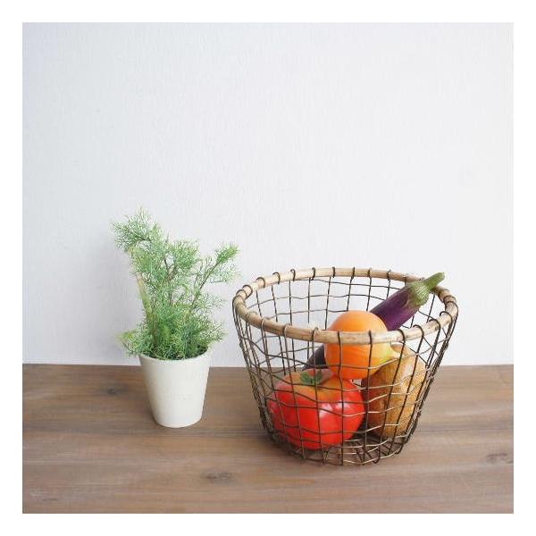 ゴールドアイアンラウンドバスケットM : 輸入雑貨屋 BON ETO Vikings