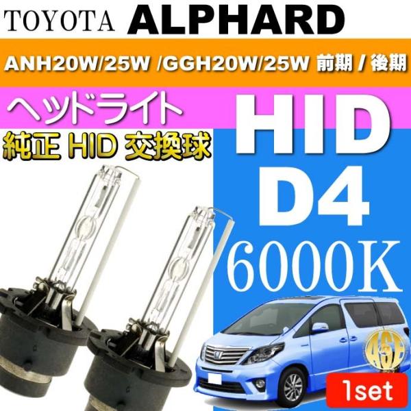 アルファード D4C D4S D4R HIDバルブ 6000Kバーナー2本 ALPHARD H20.5〜H26.12 GGH20W/25W 前期 後期 純正HIDバルブ 交換球 as60556K