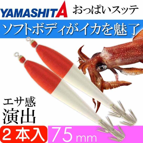 おっぱいスッテ布巻 夜光F/赤帽 2.5号 長75mm ドロッパー 2本入