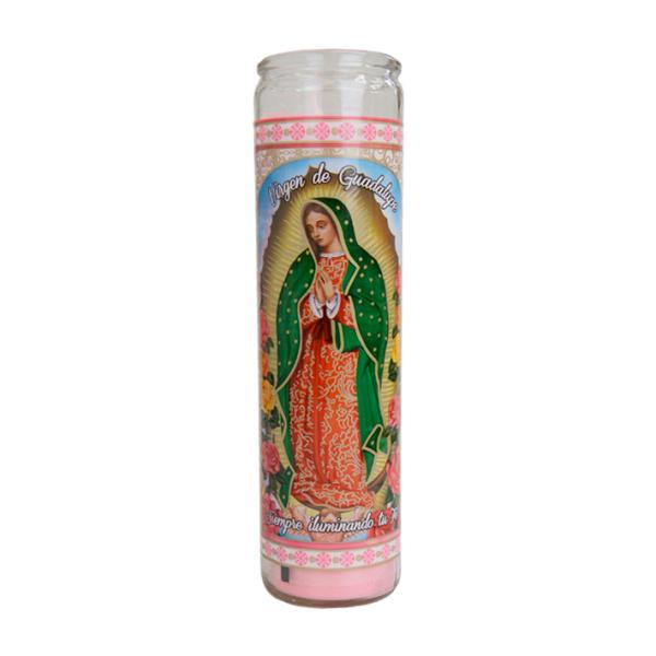 ■ Virgen de Guadalupe Candle (Pink) ■メキシコの聖母グアダルーペのキャンドルです。長いガラス製のビンの中にはローズの香りのピンクのロウが入っています。お部屋の雰囲気作りや、インテリアに♪◆種類【全2種】こ...