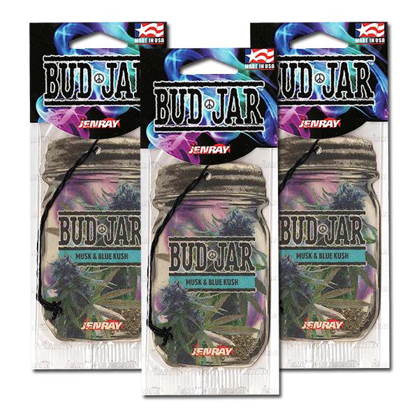 バドジャー エアフレッシュナー 3枚セット BUD JAR AirFreshener (Musk & Blue Kush) 芳香剤 車 部屋 吊り下げ USA アメリカ