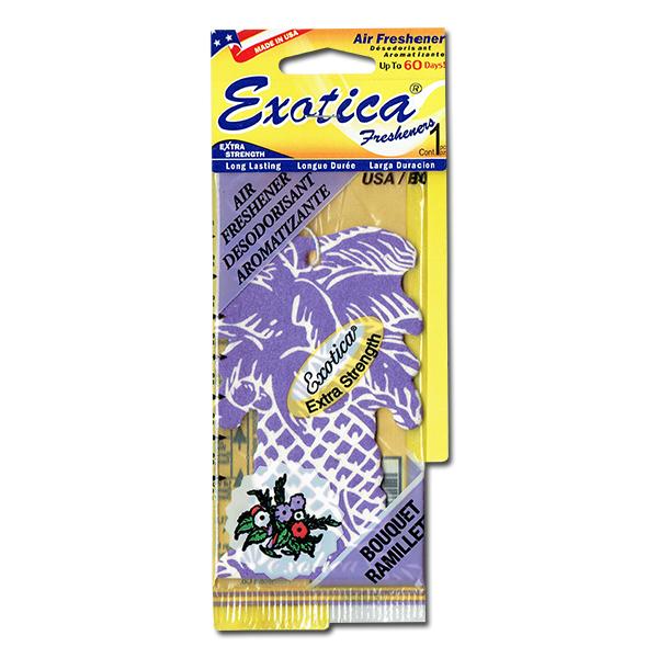 エキゾチカ エアフレッシュナー ブーケ EXOTICA 芳香剤 車 部屋 吊り下げ ヤシの木 花 花束 パープル ヤシの木