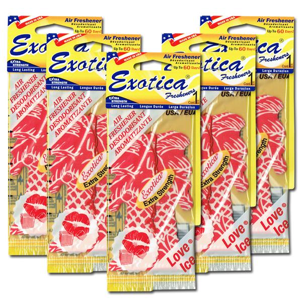 エキゾチカ エアフレッシュナー ラブ アイス 5枚セット EXOTICA 芳香剤 車 部屋 吊り下げ ヤシの木 【メール便 送料無料】