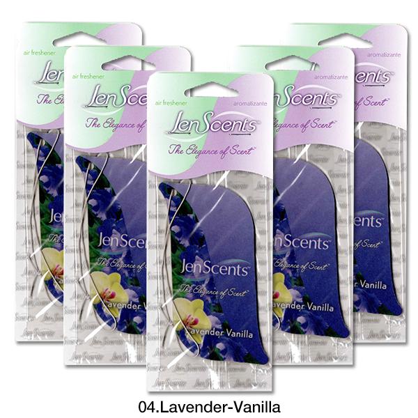 車 芳香剤 (ラベンダーバニラ) ジャンセンツ エアフレッシュナー 5枚セット JenScents メール便送料無料 フラワー