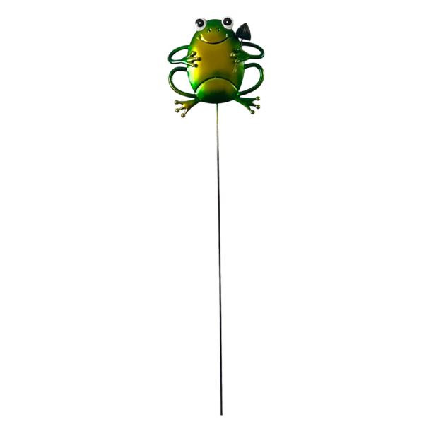 ■ Frog Garden Stake ■お庭や花壇を楽しく彩る、金属製のフロッグガーデンステイク！メタリックカラーで仕上げられたカエルのかわいいデザインは、植物の中でユーモアと癒しをプラスしてくれます。高さは約60cmで、存在感を持ちなが...