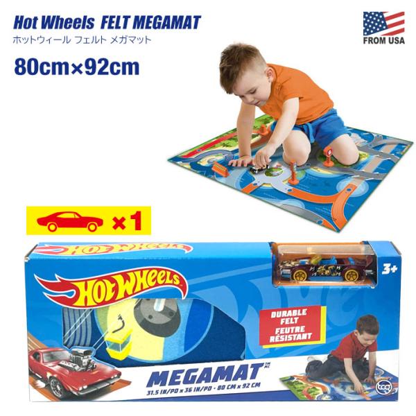 マテル ホットウィール フォームメガマット 74×50cm Hot Wheels プレイマット ミニカー付き おもちゃ 車 ジョイントマット
