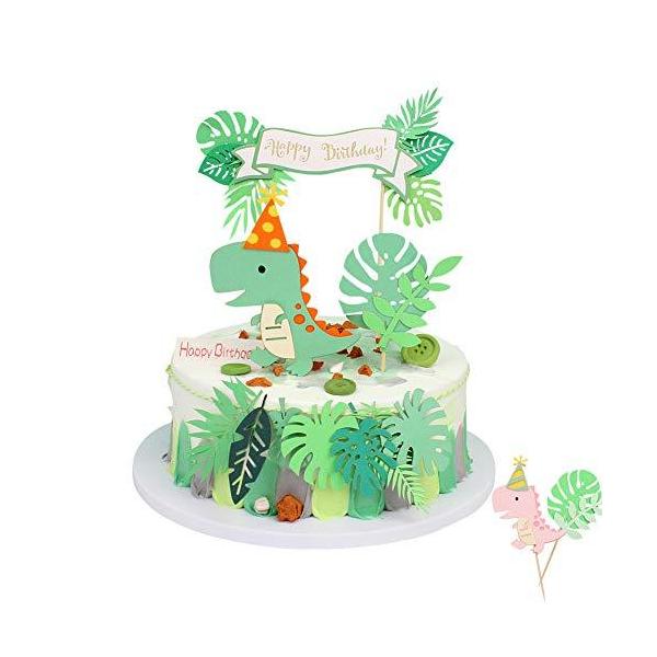 ケーキトッパー 誕生日ケーキ飾り恐竜 Happy Birthday 緑の葉 夏 飾り 女の子 男の子 誕生日 パーティー 飾り Buyee 日本代购平台 产品购物网站大全 Buyee一站式代购 Bot Online