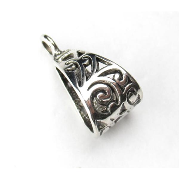 チベット？　アンティーク貝　銀製 チベット風ベイル アンティークシルバーカラー 1個 ペンダント