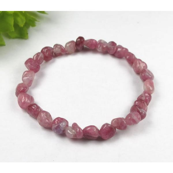 ピンク トルマリン ブレスレット タンブル B1torp004 : ラベンダー