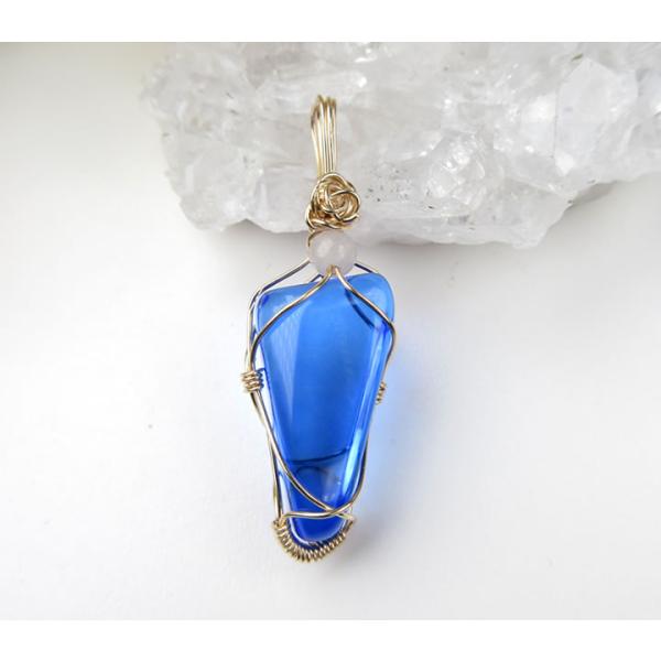 シベリアンブルークォーツ アゼツライト14kgfペンダント サイキックな