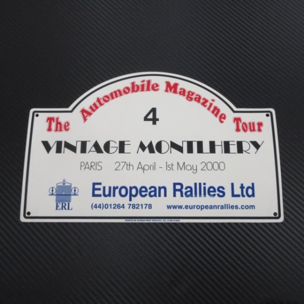 THE AUTOMOBILE MAGAZINE TOUR VINTAGE MONTKHERY 2000 Paris 27th April - 1st May No.4 記念プレート ラリープレート