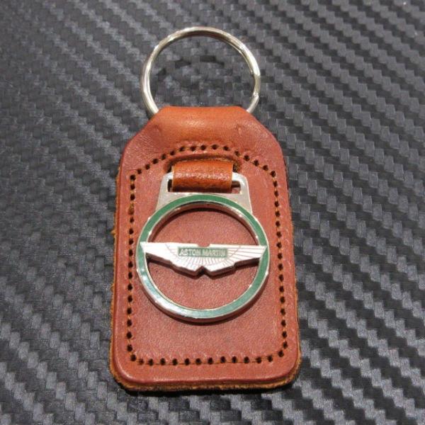 ASTON MARTIN アストンマーティン レザーキーリング ／ ブラウン 