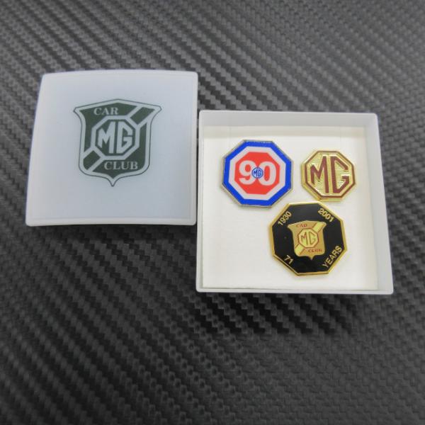【】ピンバッチ（3個セット） MG CAR CLUB ピンバッチ三点セット CLUB1930-2001 ブラック,90,MG ロゴ