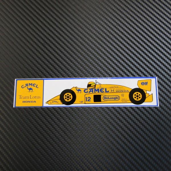 Team Lotus HONDA CAMEL 1987/���[�^�X �z���_ 99T No.12 �v�����g �X�e�b�J�[ �󏭓�����