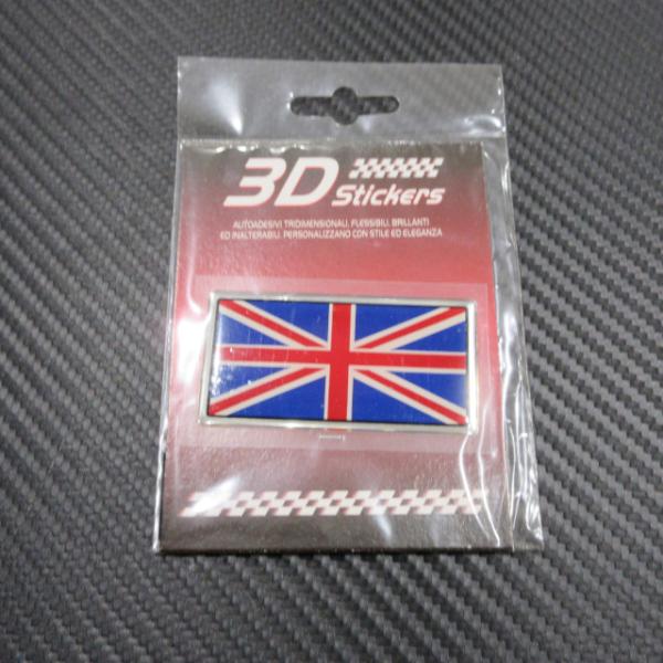 ユニオンジャック 3Dステッカー シルバー 外貼り