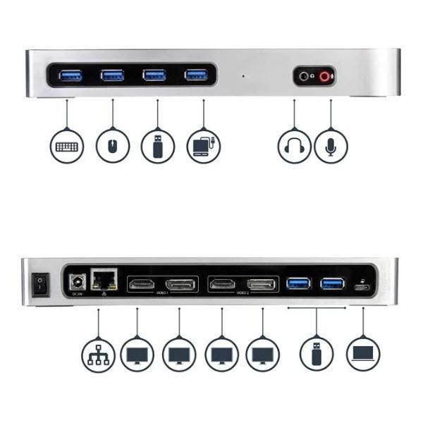 StarTech Dual 4K USB-C ドッキングステーション デュアル4Kモニタ対応 ドッキングステーション USB-C USB-A ポート対応