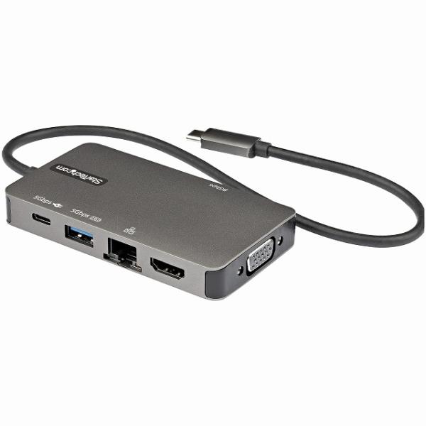 USB-Cマルチ変換アダプター USB-C-4K30Hz HDMI または 1080p VGA 100W Power Deliveryパススルー対応 5Gbps USBポート x3  スターテック Startech