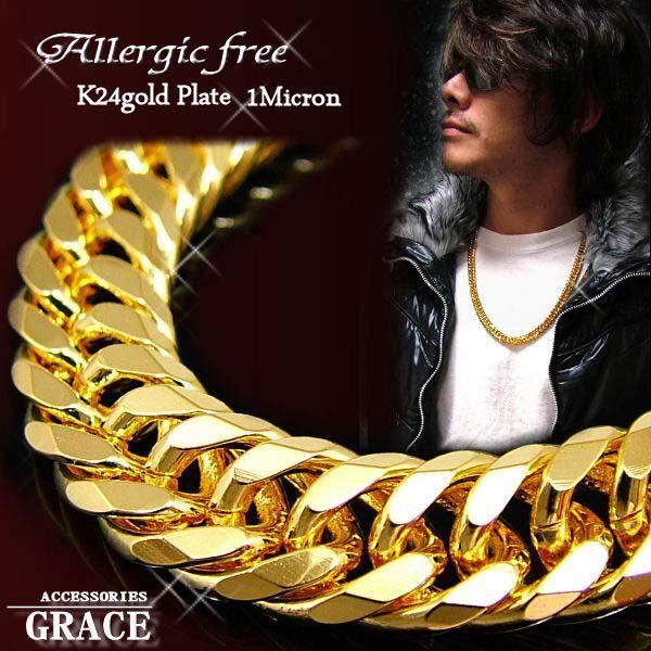 喜平ネックレス ゴールド メンズ ネックレス W6面 24金 1ミクロン加工 超極太 10ミリ幅 K24 1 Accessories Grace 通販 Yahoo ショッピング
