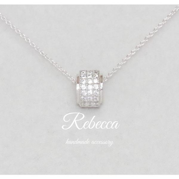 ネックレス レディース 華奢 極細 ジルコニア パヴェ リング サージカルステンレスチェーンへの変更可